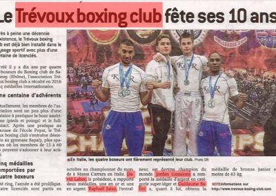 pressetbc_TBC - Article 10 ans + championnat Italie 2016